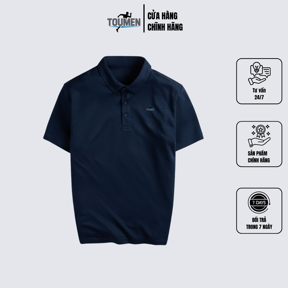 Áo polo đen trơn Toumen